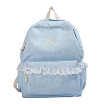 Women's Lace Backpack Student School Bag mėlyna
