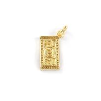 2 PCs Brass Charms 18K Gold Plated Dollar Pendants For DIY Necklace Bracelet Jewelry Making Craft Findings