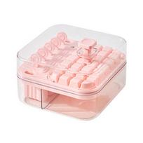 Multi-Grid Press Ice Tray Box One-Touch Release Ice Maker Ice Cream Mold  Home Kitchen Use rožinė