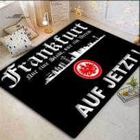 Frankfurt Slogan Print Folding Area Rug, Anti-Slip Floor Mat with Black Base German Text Design, Decor Carpet for Living Room & Fan Cave 40x60cm( 15x23in )