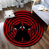 Free shipping Black Cat Spiral Rug for Modern Living Rooms round carpet for home sofa bedroom,gift Diameter -60cm