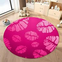 Free shipping Pink Lips Pattern Rug for Stylish Living Room round carpet for home sofa bedroom,gift Diameter -60cm