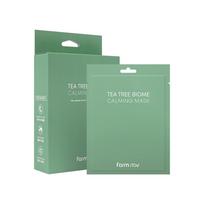 FARMSTAY TeaTree Biome Calming Mask -Daily Facial Gentle for Sensitive Skin, Korean Skin Care, Hydrating& Soothing 0.84 fl.oz.*10Sheets 1box