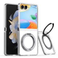 case for Samsung Z FLIP 7 6 5 360° rotating stand protective cover full coverage Anti-Fingerprint Shock Proof Wireless Charging Galaxy Z Flip7 pilka spalva