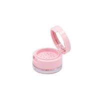 Reusable Mini Loose Powder Jar Plastic Portable Bulk Powder Box with Sieve Pink Cosmetics Container Lady