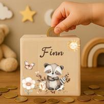 Personalized Name Piggy Bank Custom Coin Bank Wooden Piggy Money Box Christmas/Baptism Gift Birthday Party Gifts