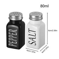 Salt And Pepper Shakers 80ml Glass Kitchen Accessory 2 Pieces Seasoning Jars For Cooking BBQ Restaurants Catering Outdoor