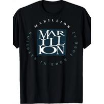 Klasikinio roko stiliaus vyriški marškinėliai Marillion Holidays in Eden Tour 92 Muzikinės grupės dizainas Vasaros ir rudens drabužis Puiki dovana muzikos mylėtojams ir roko gerbėjams S juoda