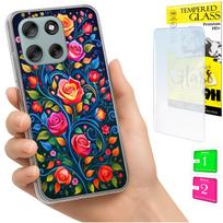 Etui Do Motorola Moto G56 Obudowa Foto Case Plecki Grafika Kwiaty + Szkło