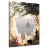 Drobės spaudinys, Rügeno kreidos uolos - C. D. Friedrich reprodukcija 40x60 pilka spalva