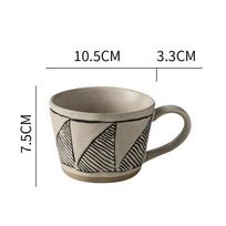 Keraminis Latte Puodelis Porcelianiniai kavos puodeliai su rankena Boho geriamasis puodelis vyrams Moterims Biuro darbas Kasdienis naudojimas Gėrimų indai Dovana 301-400ml
