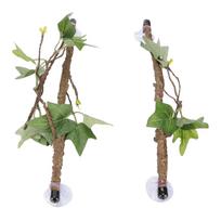 Reptile Corner Branch Terrarium Plant Decoration with Suction Cups for Amphibian Lizard Snake