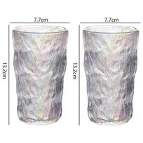2 vnt. rinkinys 13 oz 380 ml Skandinaviško stiliaus spalvingo ledyno rašto stiklinė Puodelis matinio stiklo kokteilių taurė Kavos puodeliai Gėrimų puodelis Vyno taurė 2pcs