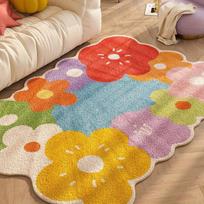 Luxurious Plush Floral Area Rug - High-Pile, Non-Slip,Carpet for Living Room & Bedroom - Festive & Easy-Care, Indoor, Entryway, Porch Use 80*120cm