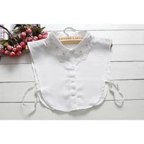 Women's Adult Shirt Fake Collar Lace Beads False Collar Embroidered Detachable Blouse Tops Sweater Decorative Half Shirt Decor