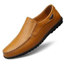 Genuine Leather Men Casual Shoes Luxury Brand 2023 Mens Loafers Moccasins Breathable Slip On Black Driving Shoes Plus Size 37-47 38