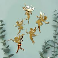 Set of 5 Enchanted Fairy Cake Toppers – Playful Princess Acrylic Decorations for Enchanting Weddings, Dreamy Birthday Parties