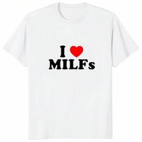 I Love MILFs Heart Graphic Printed Funny Male T Shirts Casual Streetwear Short Sleeve Korea Style T-Shirt Soft Y2K unisex Clothing S įvairiaspalvis
