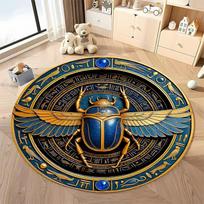 Free shipping! Egyptian-Inspired Scarab Rug for Living Room Decor round carpet for home sofa bedroom, gift Diameter -60cm