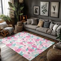 Floral Doormat Indoor Outdoor Washable Rugs Non Slip Entrance Mats Home Decor Pink Flower Pattern Welcome Mat Floor Decor Area R 50x80cm