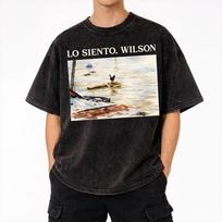Lo Siento Wilson Gaidys 88070439 Skalbiniai Marškinėliai Streetwear Hip Hop Mada Marškinėliai T-shirt Viršūnės Vyrams Moterims Trumpomis Rankovėmis S įvairiaspalvis