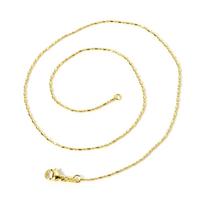 1 Piece Brass 18K Gold Plated Link Chain Necklace Snake Bamboo Bead Chain For Women Men Choker Necklaces Jewelry 44.5-46cm Long