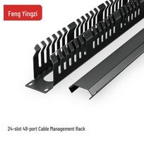 Fengyingzi 1U 19-Inch 24-Slot 48-Port Cable Management Rack 1U