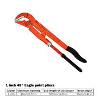 Eagle Point Pliers 1/1.5/2 Inch Quick Pipe Wrench 45°/90° Industrial Large Opening Throat Pliers Heavy Duty Plumbing Hand Tools