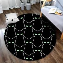 Free shipping Black Cat Pattern Round Rug for Cozy Living Spaces round carpet for home sofa bedroom,gift Diameter -60cm