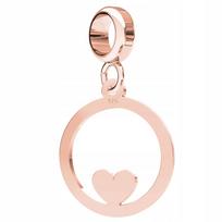 Charms Pozłacany Blaszka Koło Kółko Serce Serduszko Heart Srebro 925