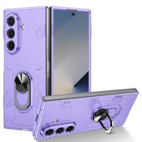 case for Samsung Z FOLD 7 6 5 4 3 2 Folding with ring protective case full coverage plain With Holder Kickstand tough shell Galaxy Z Fold7 violetinė