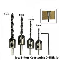 Countersunk Drill Bit Set Reamer Woodworking Chamfer Drill Counterbore Pliot Hole Cutter Screw Hole Drill
