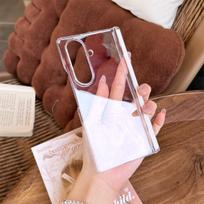 For Samsung Galaxy Z Fold 7 6 5 4 Fold7 Fold6 Half Pack Phone Case HD Transparent Wireless Charging Hinge Protective Hard Cover Galaxy Z Fold5 gryna