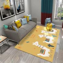 Cartoon Alpaca Carpet Funny Animal Area Rugs for Living Room Doormat Bedroom Bathroom Non Slip Floor Mat Children Crawling Rug 40x60cm 16x24 inch
