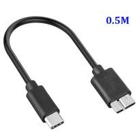FONKEN USB C į Micro B kabelis Usb 3.1 tipo C HD kietasis diskas Micro-B duomenų kabelis 5Gbps USB 1M laidas Macbook fotoaparatui Samsung išmanusis telefonas 0.5M juoda