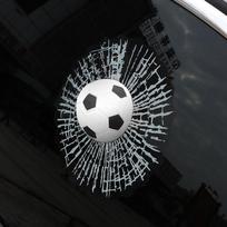 Funny Creative 3D Simulation Ball Window Sticker Prank Tricky Window Glass Basketball Decal Automotive Decor
