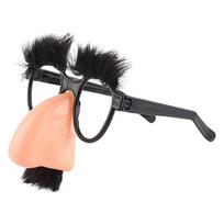 Halloween Party Eyeglasses Novelty Prank Disguise Glasses Big Nose Glasses with Eyebrows Mustache Silly Photo Props Supplies juoda