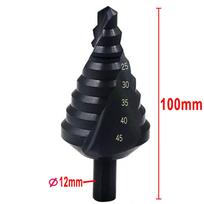 10-45mm Pakopinis grąžtas HSS Kobalto Pakopinis Pakopinis Azoto Spiralinis Pakopinis Kūginis Metalo Pjoviklis Metalo Kūgis Trikampis Kotas Skylės Gręžimo Įrankiai