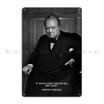 Winston Churchill Hell Metal Plaque Poster Rusty Decoration Pub Plates Design Wall Pub Tin Sign Poster 20x30cm（7.8x11.8inch）