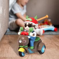 Boys Electric Tricycle with Cartoon Motorcycle Design, Stunting Motorcycles and Kindergarten Toys Rechargeable