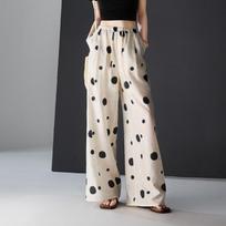 SOFSIL Women's Polka Dot High-Waist Wide-Leg Pants 28/L