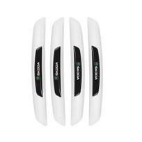 4Pcs Rubber Anti Collision Strip Car Door Rearview Mirror Protector Stickers For Skoda Mk3 Yeti Kamiq Kodiaq Karoq Octavia Fabia