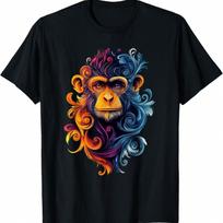 Monkeys Wildlife Nature Colorful Monkey T-Shirt S įvairiaspalvis