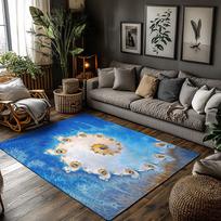 Tuniu Colorful Galaxy Star Moon Rug Home Decor Floor Carpet Mat for Living Room Bedroom 50x80cm