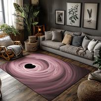 Tuniu Black Hole Rug Cosmic Space Warp Circle Area Rug for Living Room Bedroom 150x100cm 50x80cm