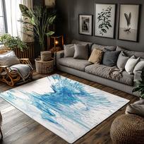 Tuniu Blue Tie Dye Abstract Rug Mat for Living Room Bedroom Kitchen Floor Decor 50x80cm