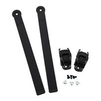 Nailono čiurnos kopėtėlių dirželis ir sagčių rinkinys snieglenčių sportui ir riedučiams 225x20mm black