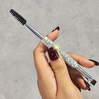 Rhinestone-Encrusted Angled Eyebrow Brush & Nose Contour Brush Set