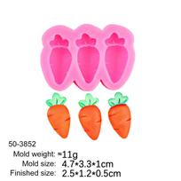 Carrot Silicone Mold DIY Fondant Chocolate Cake Decorating Candy Gum Paste Polymer Clay Cupcake Topper Baking Mold for Easter