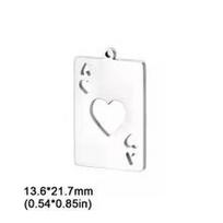 Teamer 3pcs/Lot Poker Card Ace of Hearts Pendant For Necklace Jewelry Making Stainless Steel Gold Color Charms Wholesale